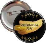 Czarno- złota Studniówka - przypinka 56mm - SZYBKA WYSYŁKA