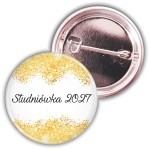 Studniówka konfetti - przypinka 37mm  - różne kolory tła 