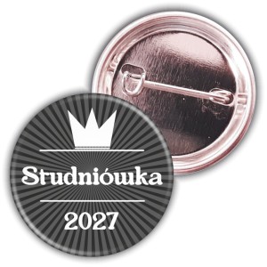 Królewska Studniówka - przypinka 37mm - różne kolory tła