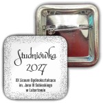 White&Silver - przypinka 37x37mm  