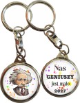 Nas geniuszy jest mało - brelok dwustronny 25mm - Albert Einstein