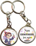 Nas geniuszek jest mało - brelok dwustronny 25mm -Maria Skłodowska-Curie