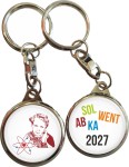 Absolwentka 2027 - brelok dwustronny 25mm - Maria Skłodowska-Curie