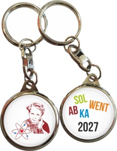 Absolwentka 2027 - brelok dwustronny 25mm - Maria Skłodowska-Curie