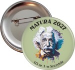 Matura z Einsteinem - przypinka 56mm