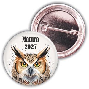 Matura z sową  -  przypinka 37mm 