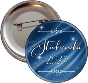 Granatowa Elegancja – Studniówka - przypinka 56mm
