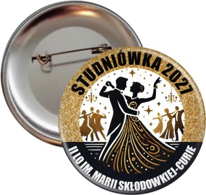 Taniec stu dni - przypinka na Studniówkę 56mm