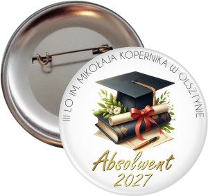 Absolwent 2026 - przypinka od nauczyciela  56mm