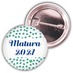 Czterolistne koniczynki - Matura- przypinka 37mm -SZYBKA WYSYŁKA