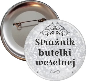 g3299 Strażnik butelki weselnej - przypinka 56mm.jpg