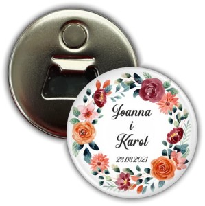 Sierpniowe wesele - magnes weselny z otwieraczem