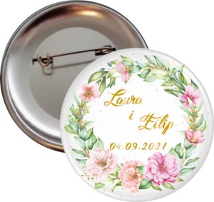 g8706 Różowy wianek - Wesela przypinka 56mm.jpg