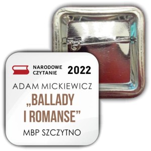 g3348 Narodowe Czytanie 2022 Ballady i Romanse Adam Mickiewicz - kwadratowa przypinka 37x37mm.jpg