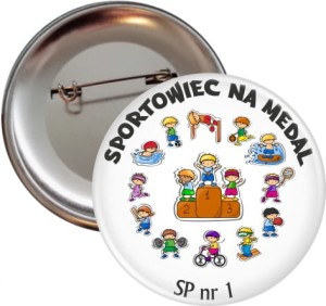 Przypinka 56mm - Zawody sportowe w szkole